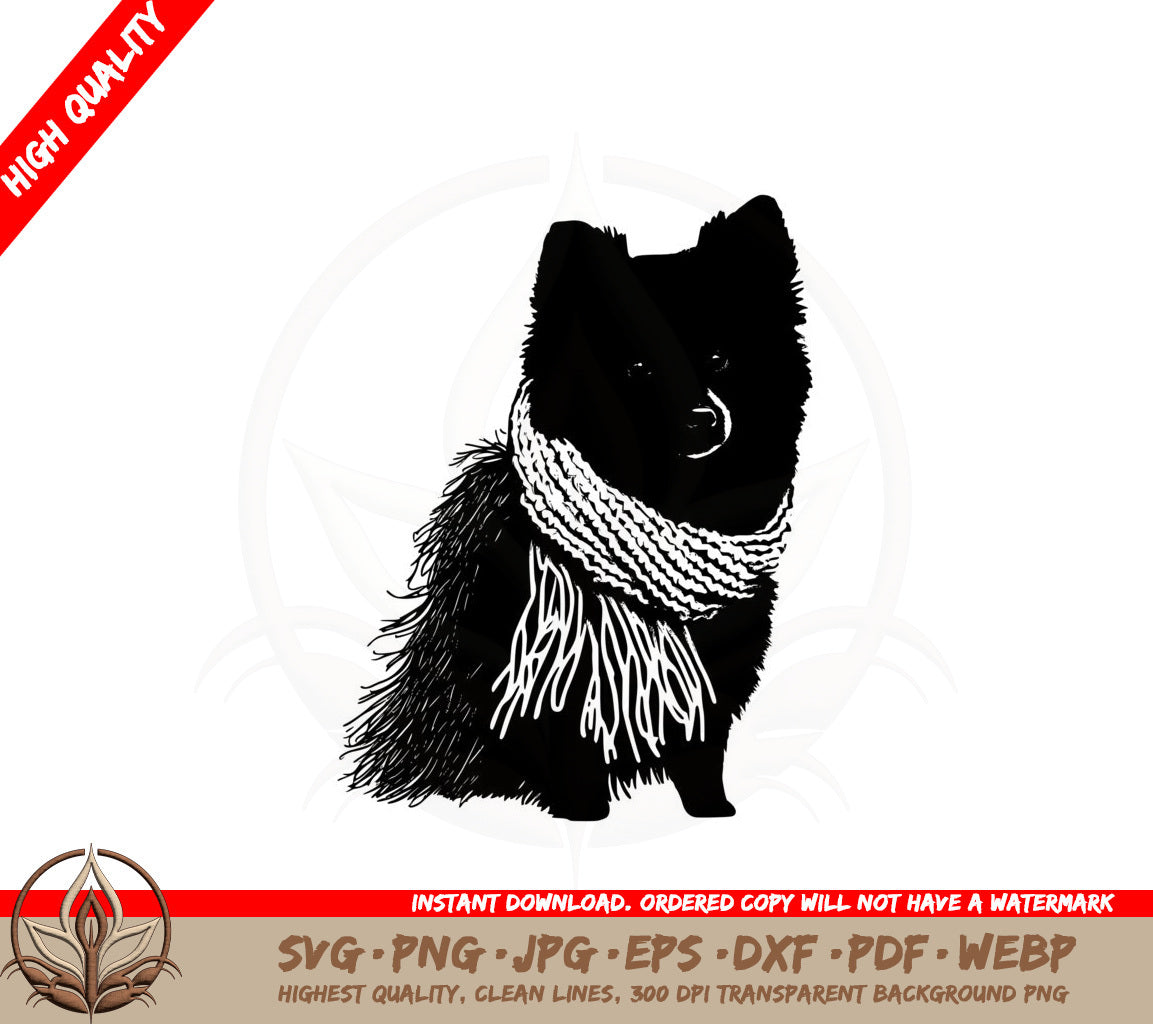 American Eskimo with a Scarf SVG - Digital Download