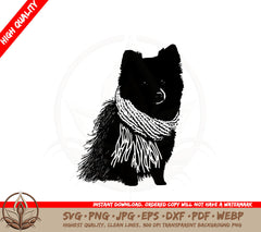 American Eskimo with a Scarf SVG - Digital Download