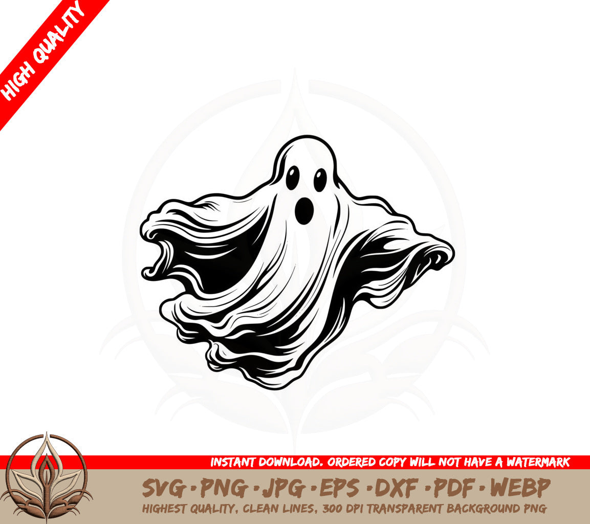 Amiable Ghost SVG PNG JPG AI PDF DXF EPS and WebP - Digital Download