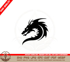 Ancient Dragon SVG PNG JPG AI PDF DXF EPS and WebP - Digital Download