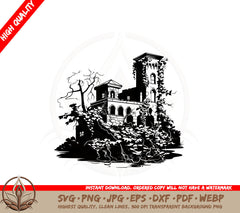 Ancient Ivy Ruins SVG Cut File Design
