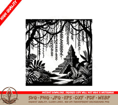 Ancient Temple Jungle SVG