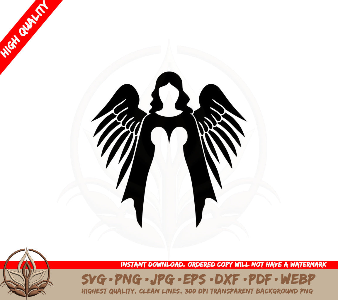 Angel Silhouette - SVG PNG JPG AI PDF DXF EPS WebP Digital Download