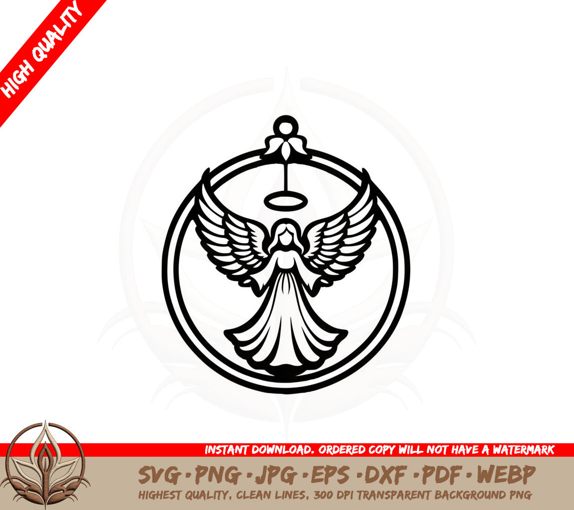 Angel Wings Ornament SVG PNG JPG AI PDF DXF EPS and WebP - Digital Download