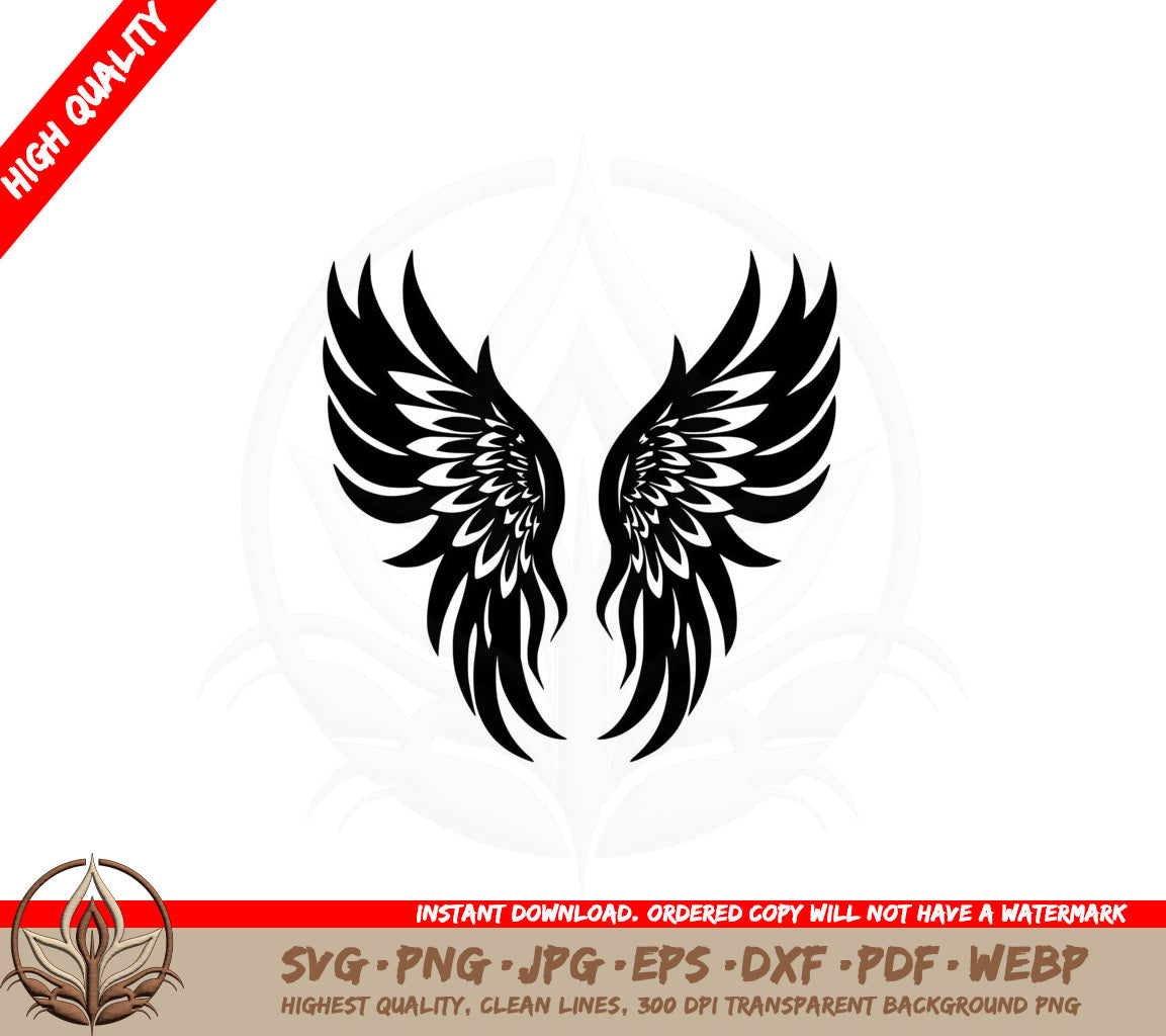 Angel Wings SVG PNG JPG AI PDF DXF EPS and WebP - Digital Download