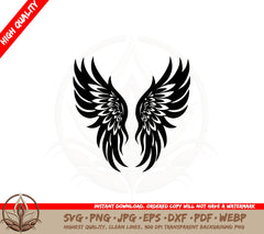 Angel Wings SVG PNG JPG AI PDF DXF EPS and WebP - Digital Download