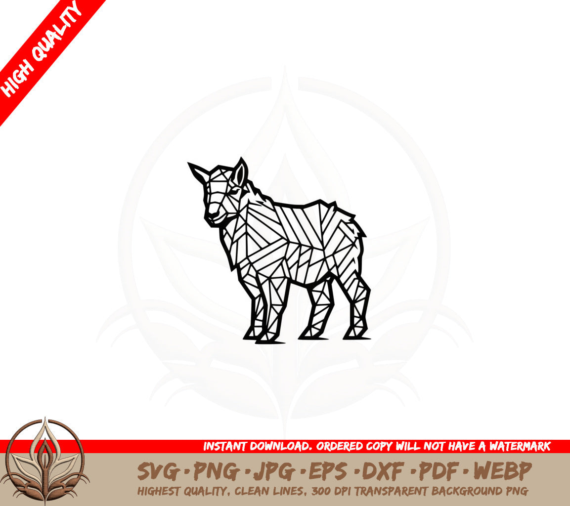 Angled Goat Outline SVG PNG JPG AI PDF DXF EPS and WebP Digital Download