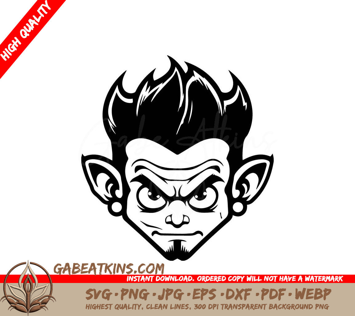 Angry Christmas Devil SVG - Tattoo Design SVG