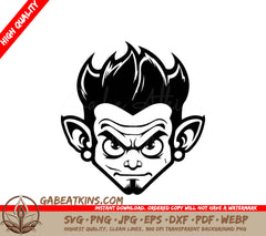 Angry Christmas Devil SVG - Tattoo Design SVG