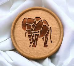 Brown Wooden Elephant Silhouette SVG SVG