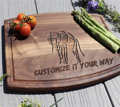 Brown Wooden Elephant Silhouette SVG SVG