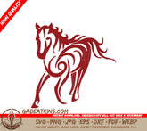 Red Horse Silhouette SVG - Animal, Unicorn Design SVG