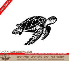 Sea Turtle SVG - Animal Illustration for Cutting SVG