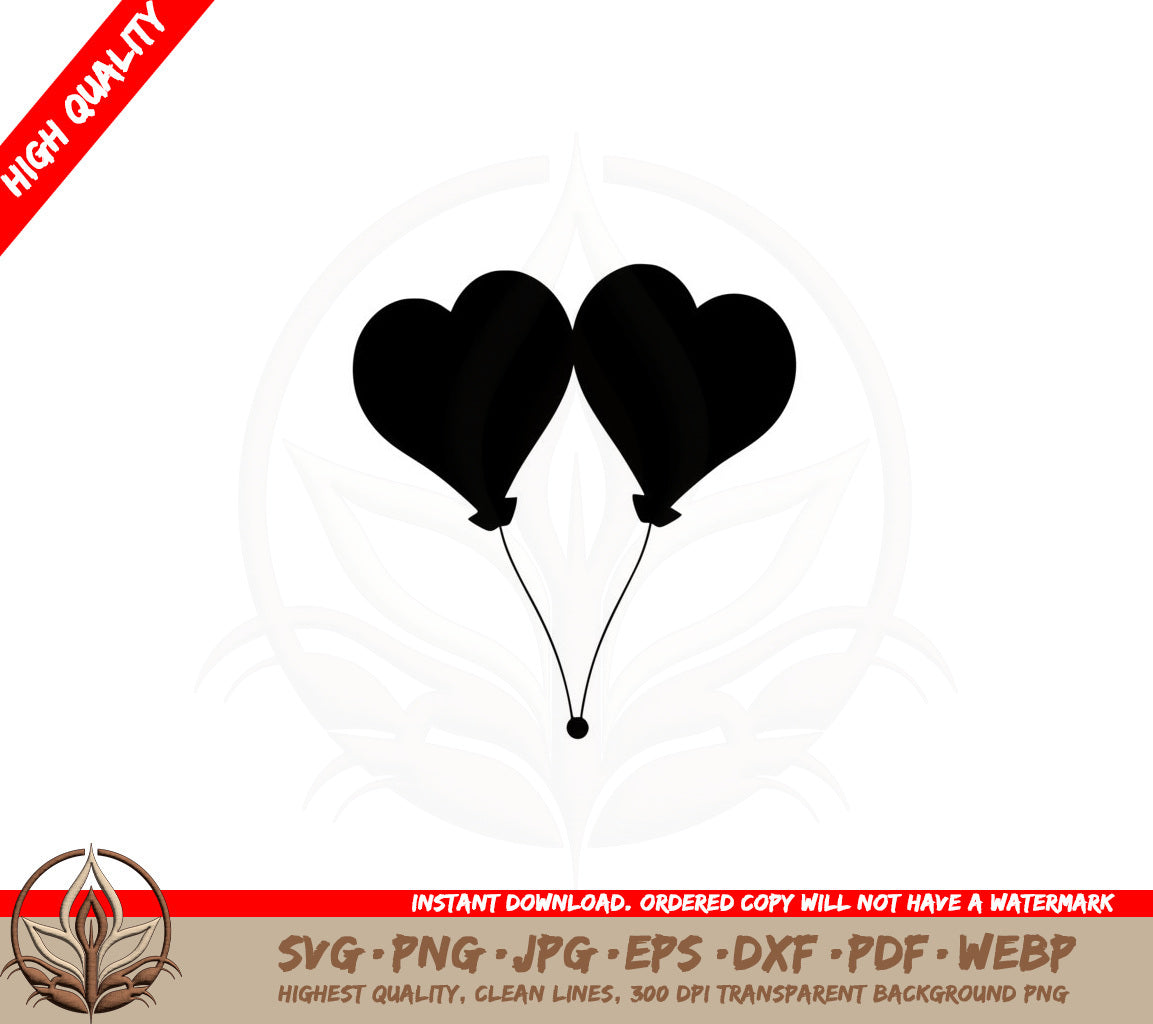 Anniversary Heart Balloons SVG PNG JPG AI PDF DXF EPS and WebP Digital Download