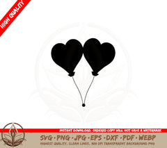 Anniversary Heart Balloons SVG PNG JPG AI PDF DXF EPS and WebP Digital Download