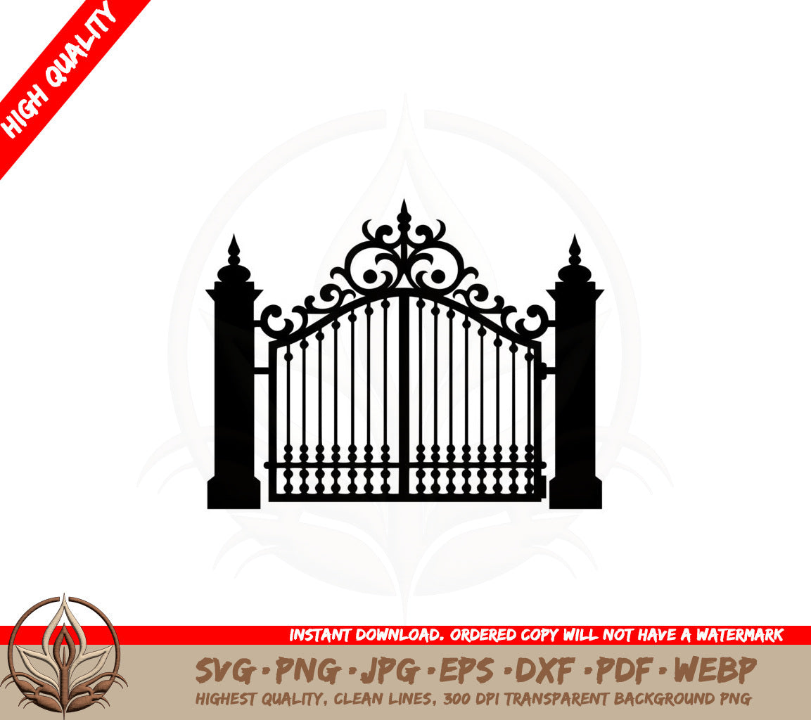 Antique Iron Gate Digital Design SVG