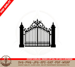 Antique Iron Gate Digital Design SVG