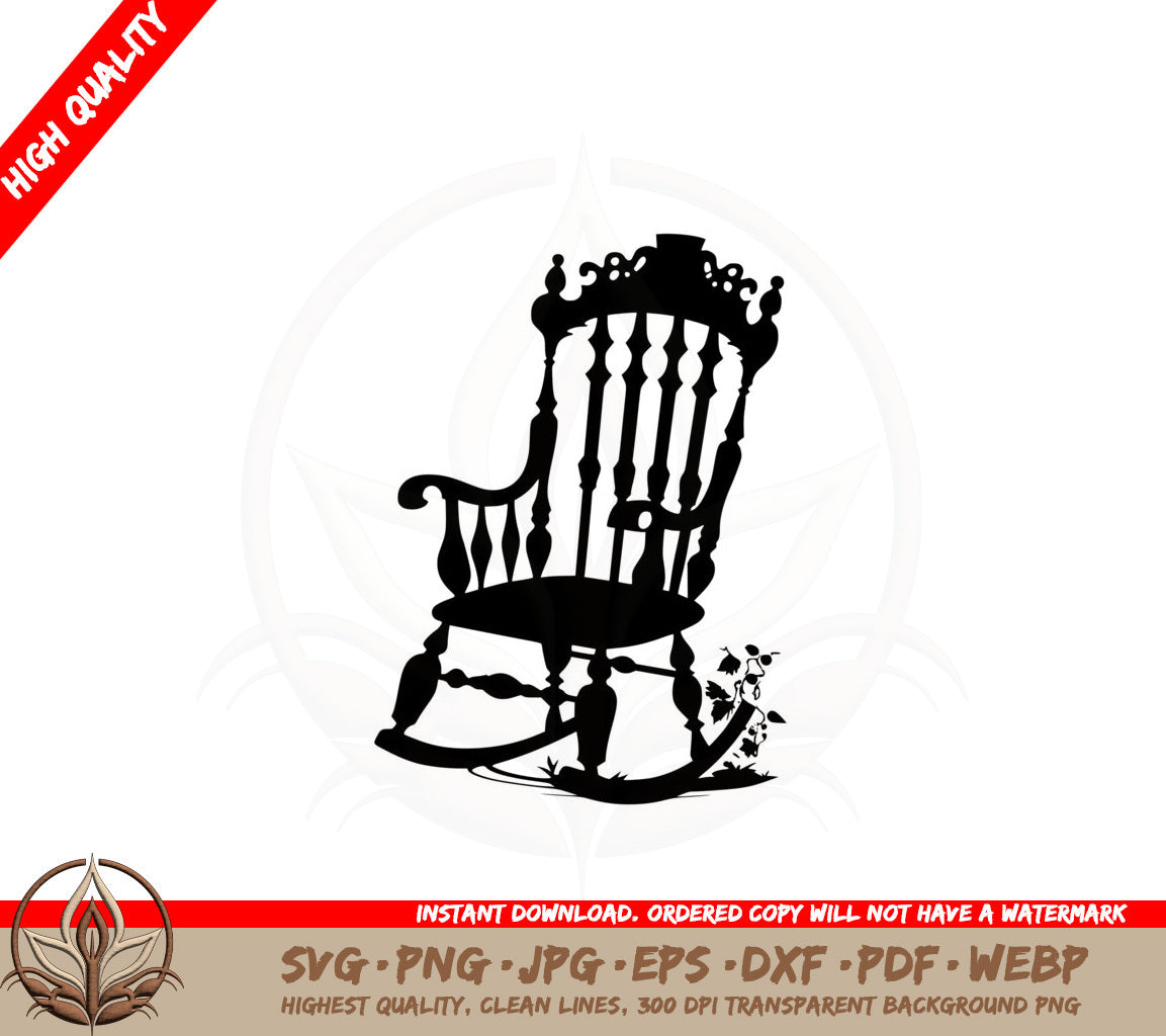 Antique Rocking Chair SVG Cut File Digital Download