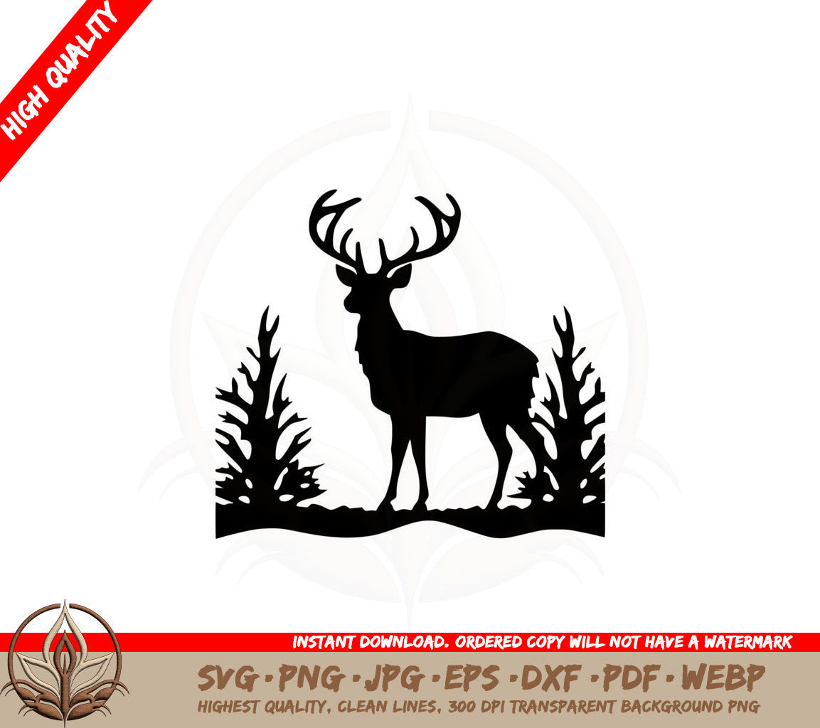 Antlered Deer SVG PNG JPG AI PDF DXF EPS WebP Digital Download