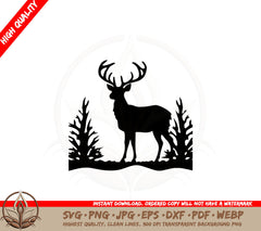 Antlered Deer SVG PNG JPG AI PDF DXF EPS WebP Digital Download