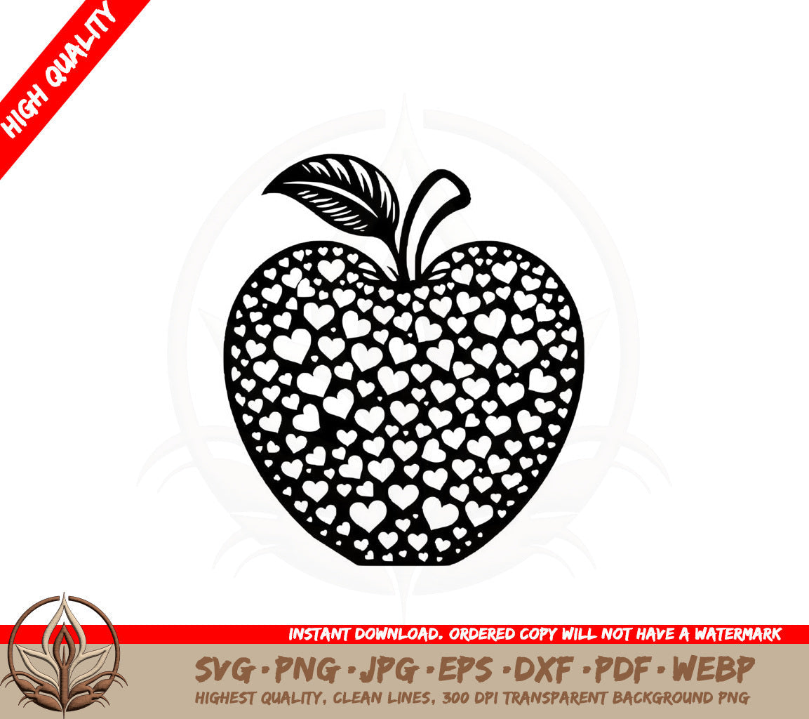 Apple Hearts SVG PNG JPG AI PDF DXF EPS and WebP - Digital Download