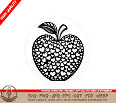 Apple Hearts SVG PNG JPG AI PDF DXF EPS and WebP - Digital Download