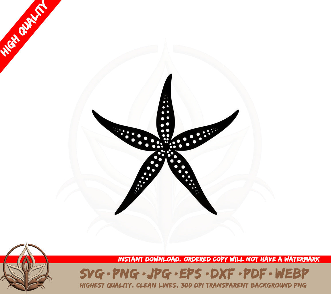 Aquatic Starfish SVG PNG JPG AI PDF DXF EPS and WebP - Digital Download