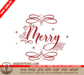 Merry Swirls & Stars Arabesque Tile SVG SVG