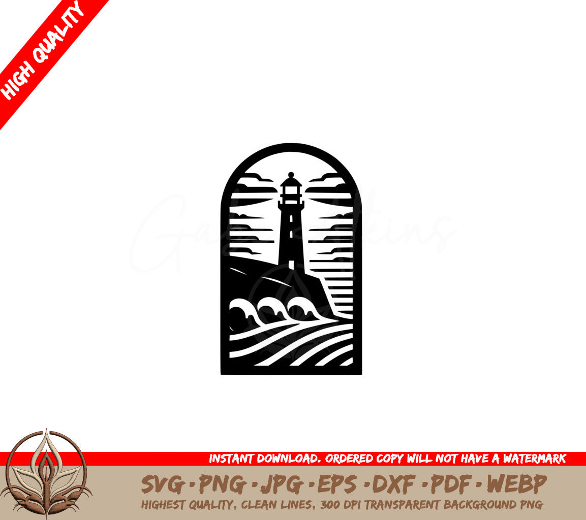 Arched Window Lighthouse SVG, PNG, JPG, AI, PDF, DXF, EPS WebP Digital Download