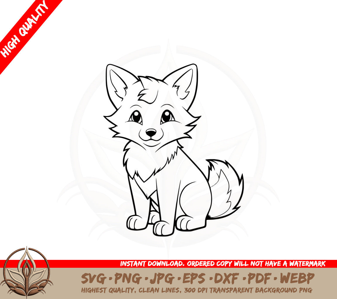 Arctic Fox SVG PNG JPG AI PDF DXF EPS WebP - Digital Download
