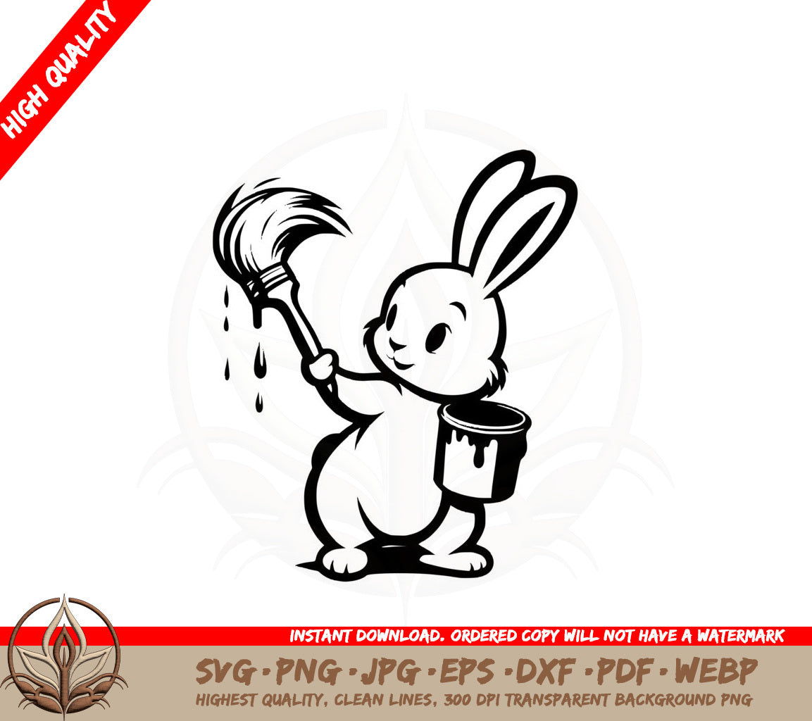 Artistic Bunny Digital Design SVG