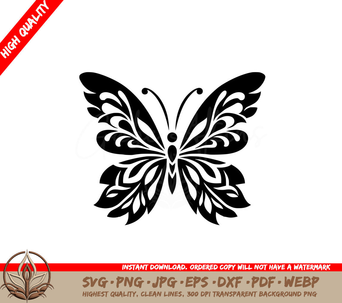 Artistic Butterfly SVG, PNG, JPG, AI, PDF, DXF, EPS and WebP - Digital Download