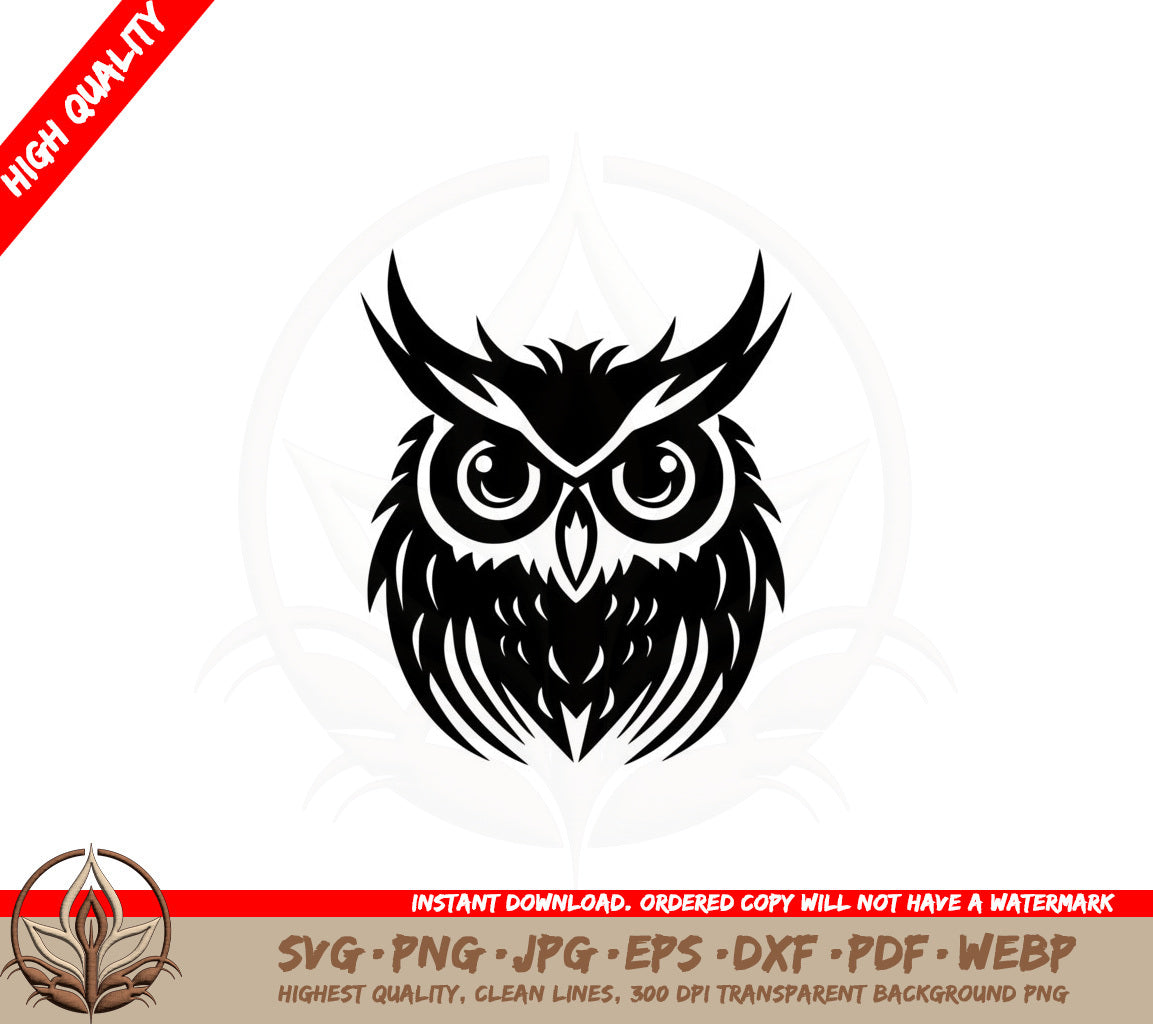 Astounded Owl SVG PNG JPG AI PDF DXF EPS and WebP Digital Download
