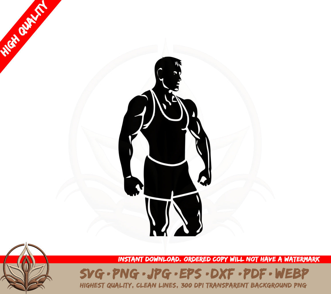 Athletic Wrestler SVG