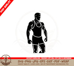 Athletic Wrestler SVG