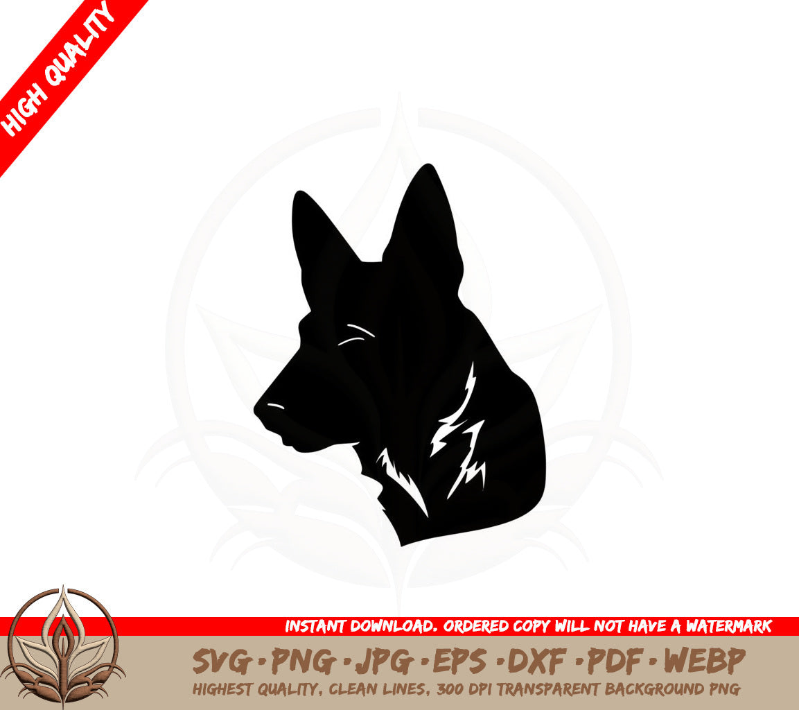 Attentive German Shepherd SVG PNG JPG AI PDF DXF EPS WebP - Digital Download