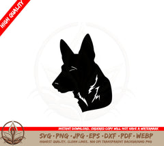 Attentive German Shepherd SVG PNG JPG AI PDF DXF EPS WebP - Digital Download