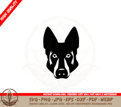 Attentive Guard Dog SVG Cut File Download