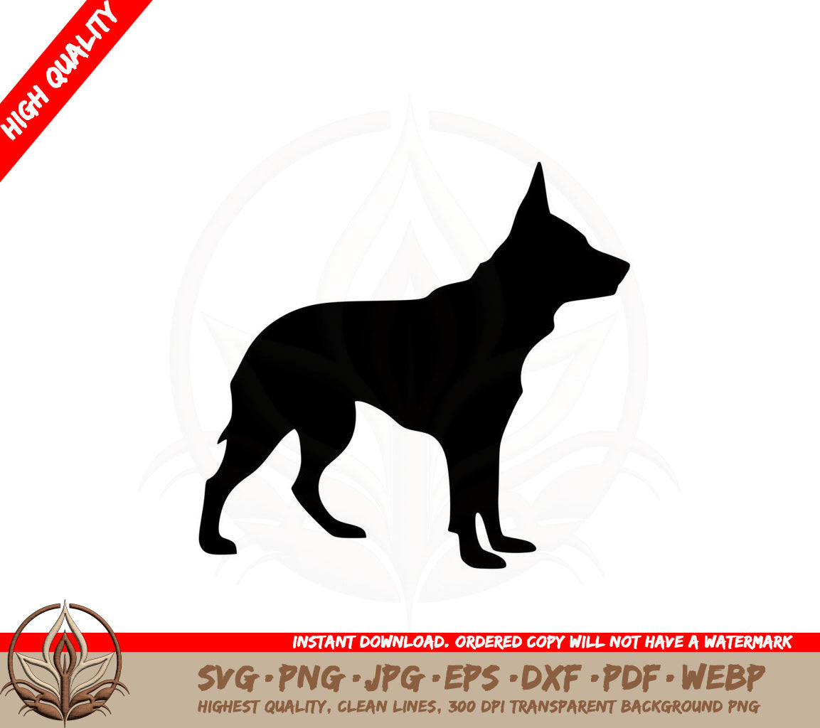 Australian Cattle Dog Silhouette SVG PNG JPG AI PDF DXF EPS and WebP Digital Download