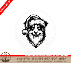 Australian Shepherd Santa Dog SVG