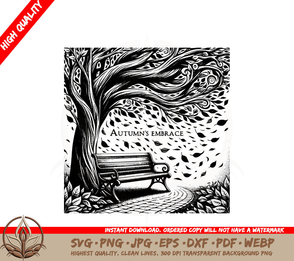 Autumn Bench Digital Design SVG