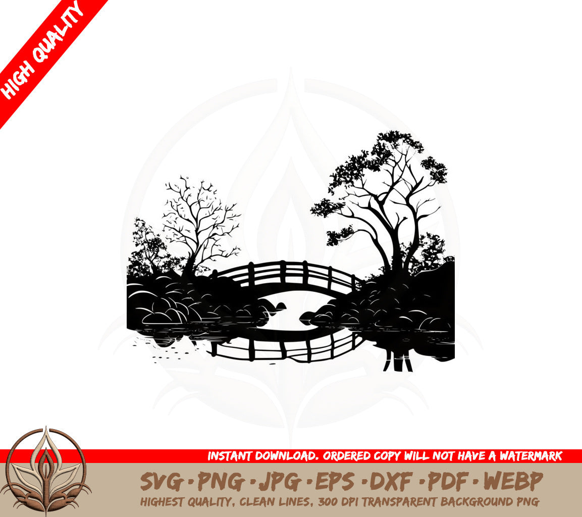 Autumn Bridge View SVG