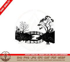 Autumn Bridge View SVG
