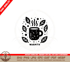 Autumn Cozy Cup SVG Cut File Download