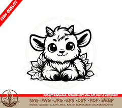 Autumn Goat - SVG PNG JPG AI PDF DXF EPS and WebP Digital Cut File