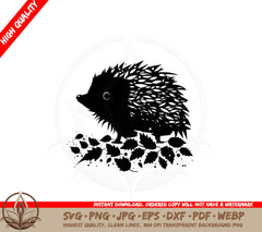 Autumn Hedgehog with Leaves SVG Cut File Digital Download
