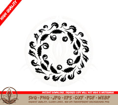 Autumn Leaf Circle SVG PNG JPG AI PDF DXF EPS and WebP Digital Download