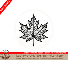 Autumn Maple Leaf SVG PNG JPG AI PDF DXF EPS and WebP Digital Download