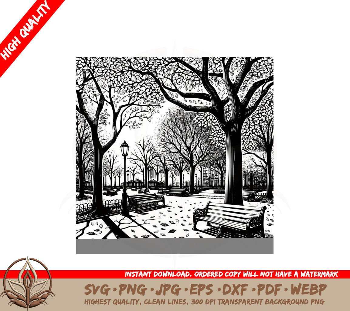 Autumn Park Digital Design SVG