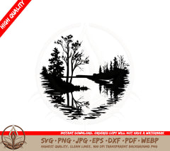 Autumn River Trees SVG